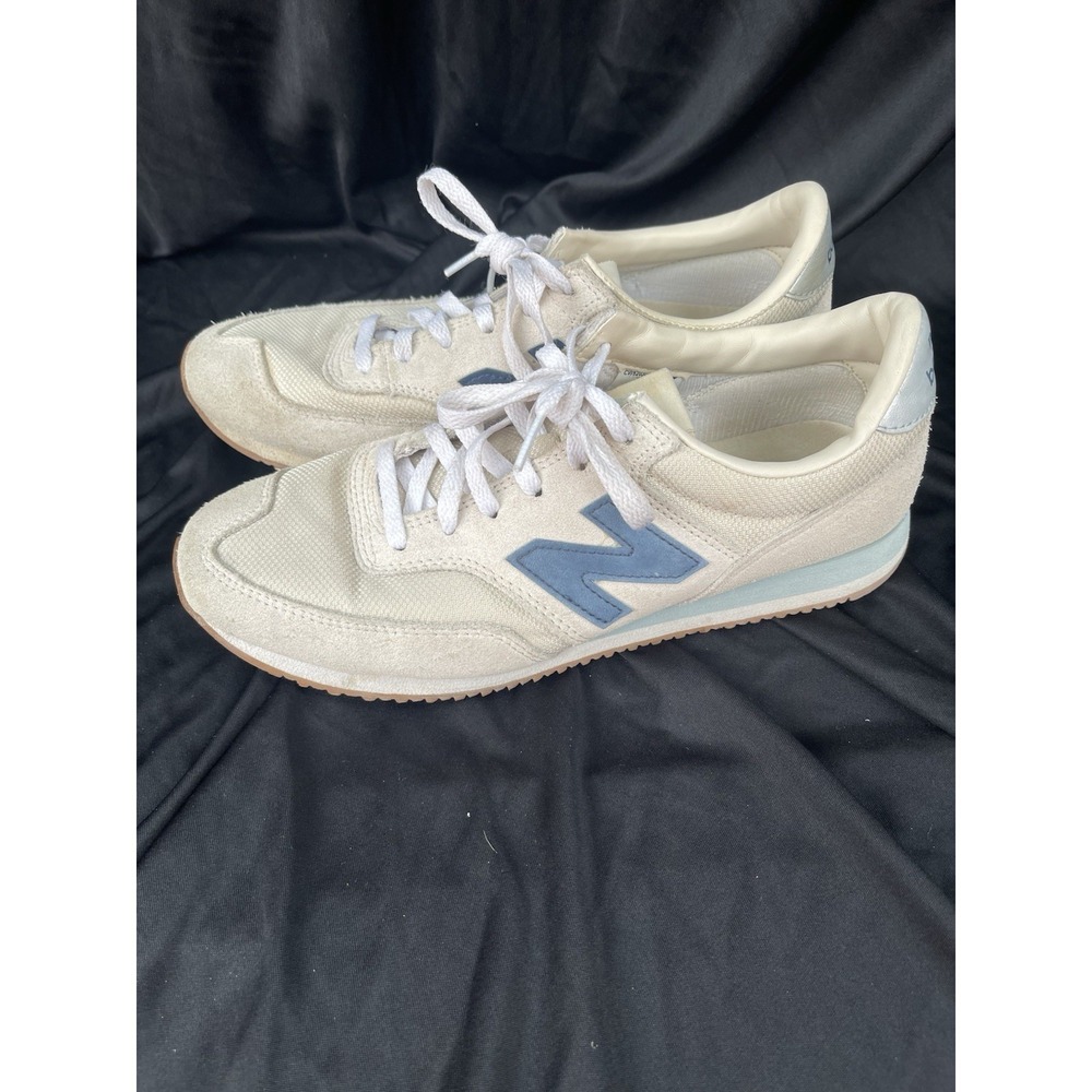 New Balance Shoes Womens 9 Athletic Running Sneakers Beige Leather Lace Up